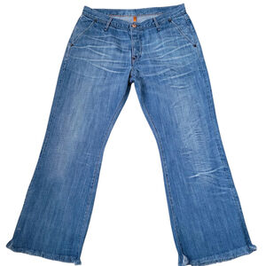 Vintage Earnest Sewn Hemingway #38 Wide-Leg Bootcut Fray Jeans Men's Size 36/30